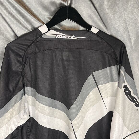 Vintage MSR NXT Racing Jersey Mens L Gray /Black  Padded Elbows Motocross Racing - Picture 8 of 15